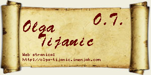 Olga Tijanić vizit kartica
